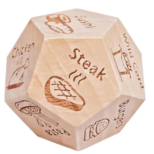 Holz-Dating-Würfel – leichte Lebensmittelentscheidungs-Würfel, tragbare Lebensmittel-Würfel | Lustige und einzigartige langlebige Spiel-Dinner-Würfel, Renen-Nachtessen von Generic