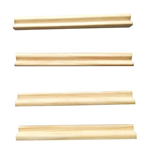 Holz Domino-Tabletts | 4er Set kleine massive Holztabletts, Dominospielhalter für Kinder Dominospiel, lustige Geschenke Schreibtischspielzeug (Dominosteine nicht enthalten) von Generic