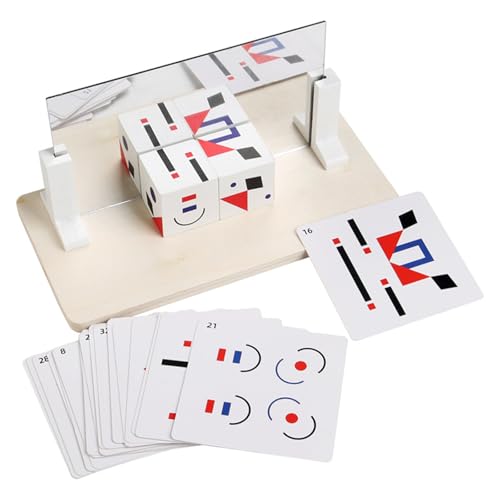 Holz Geometrische Puzzle Spielzeug Für Kinder Pädagogisches Lernen Montessori Kleinkind Gehirn Teaser Gebäude Formen Qmh228 (White, 18x9x8.7cm) von Generic