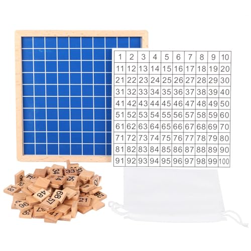 Holz Mathebrett Holzspielzeug Hunderterbrett 1 100 Vorschule Lernen Zählen Hunderterbrett Spielzeug für Geburtstagskinder VDz352 (Beige, One Size) von Generic