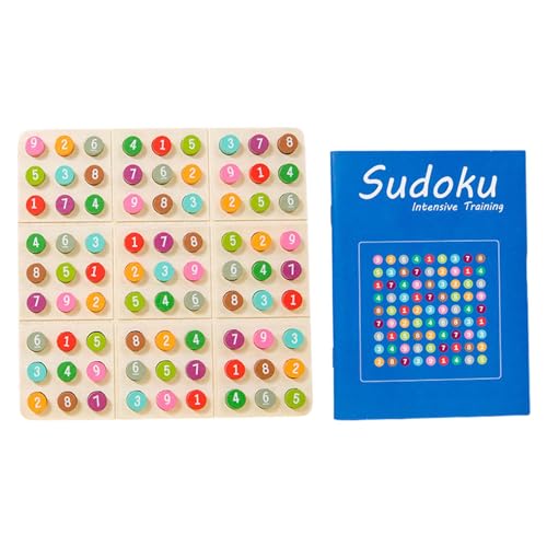 Holz Sudoku Puzzle, Tragbares Zahlen Denkspiel, Farbsortierung für Soziale Fähigkeiten von Generic