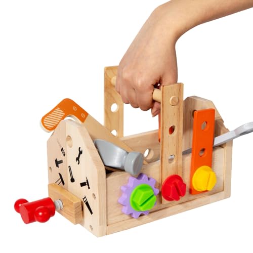-Werkzeugset für Kinder – Lernspielzeug für Kleinkinder mit Hammer, kreativer Werkzeugkasten für Kinder | Lustiges Bauwerkzeug-Spielset für Kleinkinder, 9,25 x 5,31 x 5,12 Zoll -Werkzeugset für Kinder – Lernspielzeug für Kleinkinder mit Hammer, kreativer Werkzeugkasten für Kinder | Lustiges Bauwerkzeug-Spielset für Kleinkinder, 9,25 x 5,31 x 5,12 Zoll von Generic