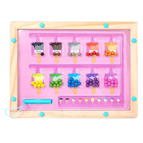 Holz magnetische Labyrinth-Puzzle, Holz Puzzle Aktivitätsbrett | Holz magnetischer Stift Puzzle-Spielzeug,Passendes Brettspiel, Lernspielzeug für Kleinkinder für Kinder im Vorschulalter für Jungen und von Generic