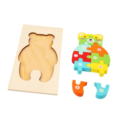 Holzbären Rätsel 3D Animal Puzzler Spielzeug für Kleinkinder 2 3 4 Jahre Alte Kinder von Generic