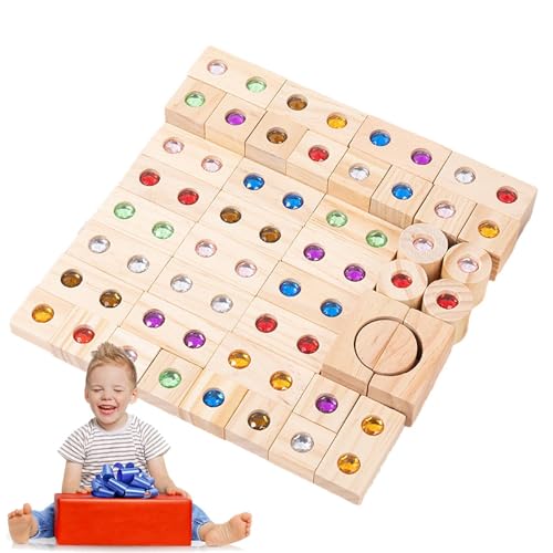 Holzbaustein-Set für Stapelblöcke, Regenbogen-Blöcke, Spielzeug-Set, Würfelkonstruktion, stapelbar, Regenbogen, Acryl-Bausteine für Holzbaustein-Set für Stapelblöcke, Regenbogen-Blöcke, Spielzeug-Set, Würfelkonstruktion, stapelbar, Regenbogen, Acryl-Bausteine für von Generic