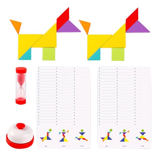 Holzblock -Puzzle - Formpuzzle, Intelligenzprozesaw, Tangram-Intellektuelles Puzzle-Kindergarten | Holzrätsel Blockiert Brain Teaser Logic STEM -Bildungsspiele Für Partyzeiten Im Klassenzimmer von Generic