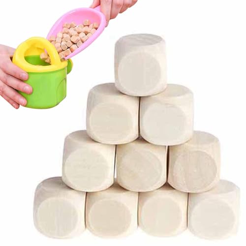 Holzblöcke für Bastelarbeiten - 10 Stück Holzwürfel Crafts Blank Würfel Set, Holzwürfel, Holzwürfel, 6-seitig Holzwürfeln, Holzwürfel mit abgerundeten Ecken Holzblöcke für Bastelarbeiten - 10 Stück Holzwürfel Crafts Blank Würfel Set, Holzwürfel, Holzwürfel, 6-seitig Holzwürfeln, Holzwürfel mit abgerundeten Ecken von Generic