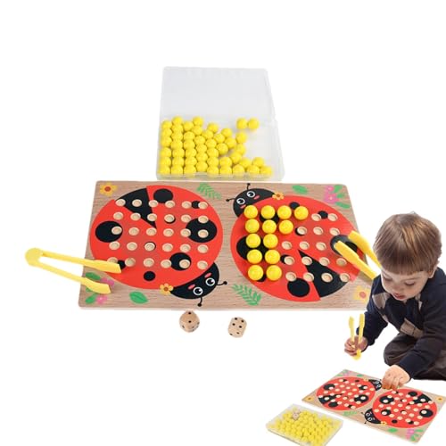 Holzbrett-Perlenspiel-Spielzeug, Kleinkind-Brettspiele,Montessori Perlenzählspielzeug - Montessori-Lernpuzzle, Clip-Perlen-Matching-Spiel für Kinder ab 3 Jahren von Generic