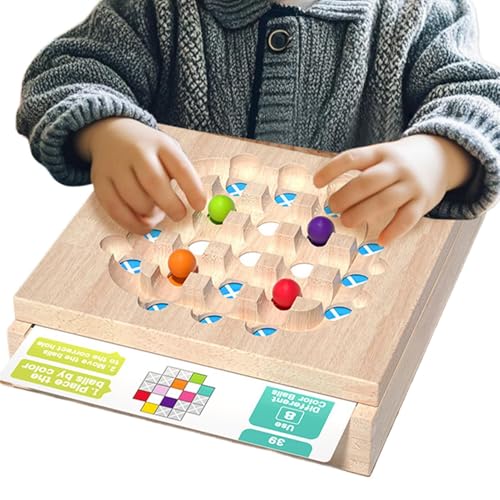 Holzbrettperlenspiel, Perlenbrettspiel | Farbanpassungsspiel - Logisches Denktrainingsspiel, Feinmotorikspielzeug für Kleinkinder für Zuhause, Schule Holzbrettperlenspiel, Perlenbrettspiel | Farbanpassungsspiel - Logisches Denktrainingsspiel, Feinmotorikspielzeug für Kleinkinder für Zuhause, Schule von Generic