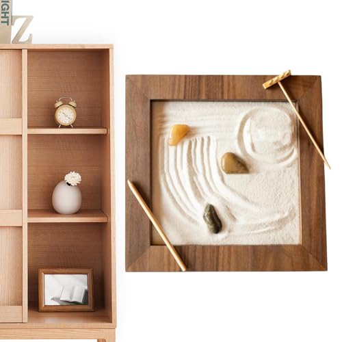 Holzdesktop Zen Garden - Kompaktes Miniatur -Sandschale mit klassischen Meditationswerkzeugen | Accessoires für Stressreduzierung, Entspannungstherapys, Fokusverstärkung, Bürosdekor, Heimmeditationsra Holzdesktop Zen Garden - Kompaktes Miniatur -Sandschale mit klassischen Meditationswerkzeugen | Accessoires für Stressreduzierung, Entspannungstherapys, Fokusverstärkung, Bürosdekor, Heimmeditationsra von Generic