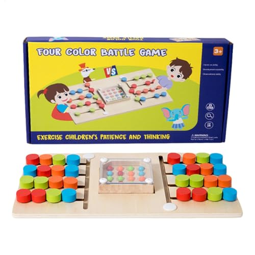 Holzfarbkombinationsspiel, Feinmotorikaktivität, Farbsortierungsbrett, Holzperlen, Feinmotorikspielzeug für Kinder, Spielzeug von Generic