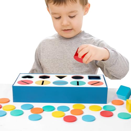 Holzfarbsortierspielzeug - Lernstimmungskasten, frühe Bildungsspielzeug, Farberkennungstraining für und Mädchen ab 3+ pro Form und Farbe, Holzfarbsortierspielzeug - Lernstimmungskasten, frühe Bildungsspielzeug, Farberkennungstraining für und Mädchen ab 3+ pro Form und Farbe, von Generic