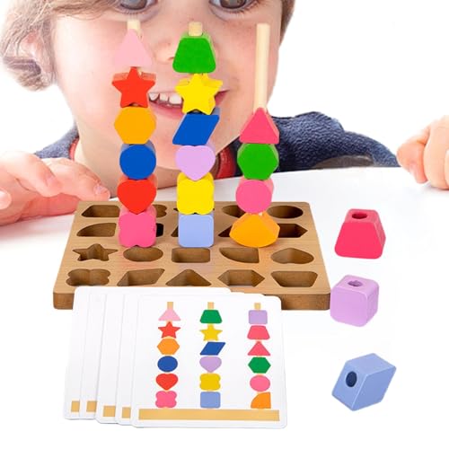 Holzform-Kombinationsset, Sortierung von stapelbaren Spielzeugen für Kleinkinder | Kombinationspuzzle mit Farberkennungsblöcken von Formen | Holzspielzeug d Holzform-Kombinationsset, Sortierung von stapelbaren Spielzeugen für Kleinkinder | Kombinationspuzzle mit Farberkennungsblöcken von Formen | Holzspielzeug d von Generic
