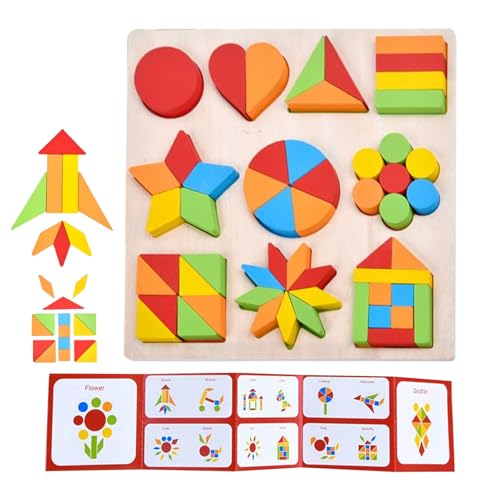 Holzformen Puzzle | Steckspiel Mit Geometrischen Formen | Motorikwürfel Für Lernspiele | Kinder Kindergarten Vorschule Mädchen von Generic