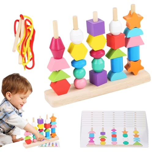 Holzformenauswahlspielzeug, Formenauswahl, Formensortiment Spielzeug für Kinder | Buntes Stapelspielzeug für Zuhause, Kindergarten, Spielen von Generic