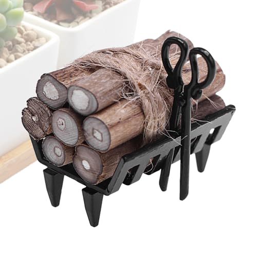 Holzlagerständer - Miniaturbrennholzhalter, Szenendekoration | Kleine Protokollanzeige für ein Kamin -Setup mit Vintage -Charme, Küchendekoration für Puppenhausszenen, Handwerkszubehör für Themenanzei Holzlagerständer - Miniaturbrennholzhalter, Szenendekoration | Kleine Protokollanzeige für ein Kamin -Setup mit Vintage -Charme, Küchendekoration für Puppenhausszenen, Handwerkszubehör für Themenanzei von Generic