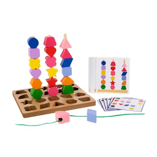 Holzperlen Sequenzierungsspielzeug, Schnürperlen für Kinder 2 3 4 5 von Generic