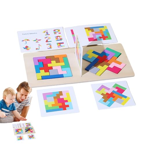 Holzpuzzle, Holzpuzzle | Gehirnlogikblöcke, Tangrams-Puzzle aus Holz, geometrischer Puzzleblock für zwei Spieler für Kinder und Kinder von Generic