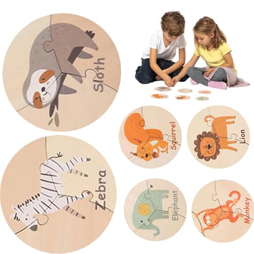 Holzpuzzle, sensorisches Spielzeug für Kleinkinder, Tierblöcke aus Holz für Lernpuzzle Tier aus Holz | Puzzle Lernspielzeug sensorisches Spielzeug für Jungen Mädchen Holzpuzzle, sensorisches Spielzeug für Kleinkinder, Tierblöcke aus Holz für Lernpuzzle Tier aus Holz | Puzzle Lernspielzeug sensorisches Spielzeug für Jungen Mädchen von Generic