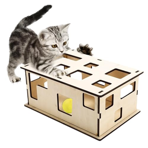 Holzpuzzle Spielzeug für Katzen, Labyrinth Spielzeug für Katzen, pädagogisches Spielzeug für Katzen aus Holz, interaktive Anreicherungs-Kratzbrett, Spielzeugbox für Holzpuzzle Spielzeug für Katzen, Labyrinth Spielzeug für Katzen, pädagogisches Spielzeug für Katzen aus Holz, interaktive Anreicherungs-Kratzbrett, Spielzeugbox für von Generic