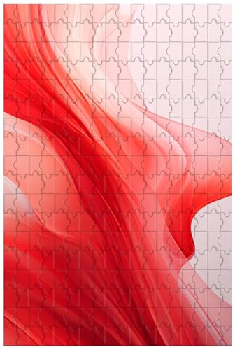 Holzpuzzle für Erwachsene, 1000 Teile, für 3D-Musterdesign, abstrakte Kunstwerke – Rote Wellen, Geschenke, dekorative Gemälde (B ; 1000) von Generic