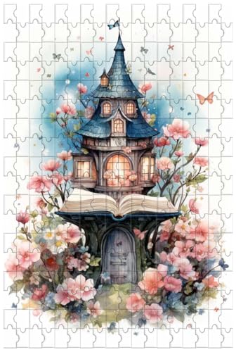 Holzpuzzle für Erwachsene, 1000 Teile, für EIN magisches Märchenbuch, EIN Schloss in einem Zauberbuch (A ; 1000) von Generic