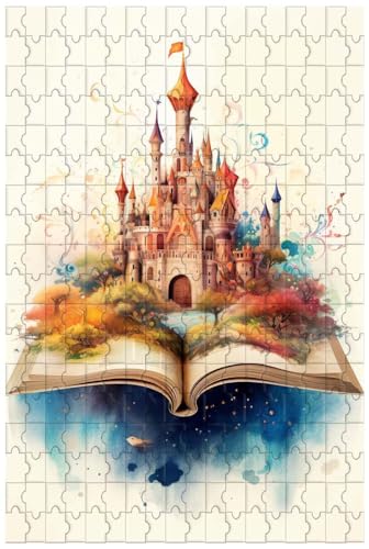 Holzpuzzle für Erwachsene, 1000 Teile, für EIN magisches Märchenbuch, EIN Schloss in einem Zauberbuch (C ; 1000) von Generic