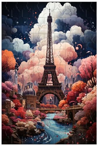 Holzpuzzle für Erwachsene, 1000 Teile, für Eiffelturm, Paris, Frankreich, Stadtbild-Puzzle, Geschenke, dekorative Gemälde (D ; 1000) von Generic