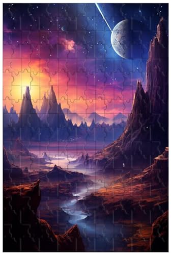 Holzpuzzle für Erwachsene, 1000 Teile, für Fantasy-Planeten auf farbenfrohen Landschaften, kosmische Landschaftspuzzles, Geschenke, dekorative Gemälde (B ; 500) von Generic
