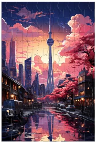 Holzpuzzle für Erwachsene, 1000 Teile, für Stadtbild-Puzzle, Perle des Orients in der Stadt Shanghai, China, Geschenke, dekorative Gemälde (D ; 1000) von Generic