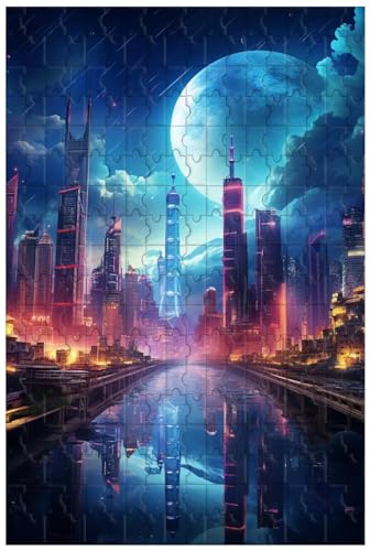 Holzpuzzle für Erwachsene, 1000 Teile, für Wolkenkratzer in China, Shanghais orientalische Perle, Puzzle für Urbane Architektur, Geschenke, dekorative Gemälde (D ; 1000) von Generic