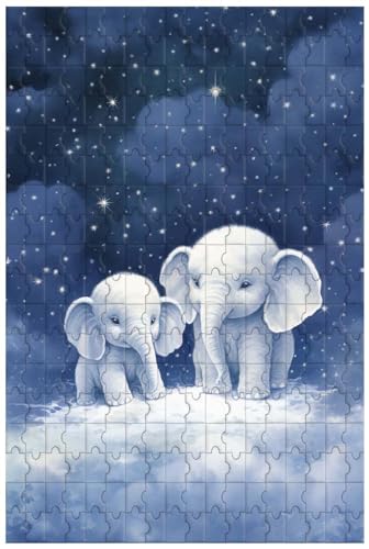 Holzpuzzle für Erwachsene, 1000 Teile, für kleine Elefanten im Mondlicht, Tierpuzzle (D ; 1000) von Generic