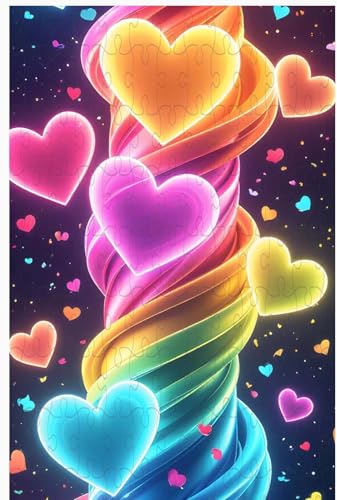 Holzpuzzle für Erwachsene, Kieselsteine in Herzform (B ; 1000 Piece) von Generic