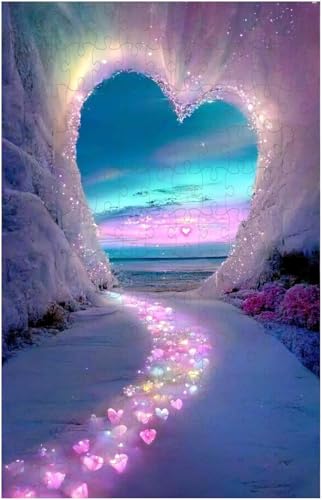 Holzpuzzle für Erwachsene, Kieselsteine in Herzform (F ; 1000 Piece) von Generic