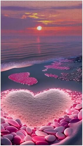 Holzpuzzle für Erwachsene, Kieselsteine in Herzform (N ; 1000 Piece) von Generic