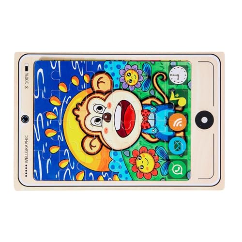 Holzpuzzle für Kinder, Brettspiel aus Holz, lustige 2D-Puzzle-Tisch – Handyform-Design mit Cartoon-Muster, frühkindliches Lernspielzeug Holzpuzzle für Kinder, Brettspiel aus Holz, lustige 2D-Puzzle-Tisch – Handyform-Design mit Cartoon-Muster, frühkindliches Lernspielzeug von Generic