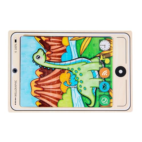 Holzpuzzle für Kinder, Puzzle für Kleinkinder, pädagogisches Brettspiel für 2D-Puzzle, Puzzlespiel mit Handyformen, Cartoon-Design von Generic