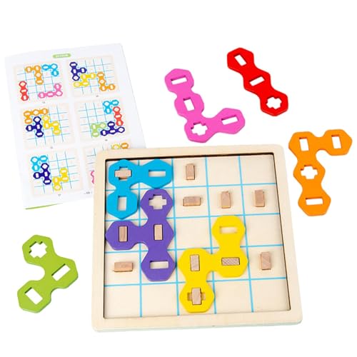 Holzpuzzle für Kinder, Tangram-Puzzle mit Holzstiften, pädagogisches Puzzle, bunt, Geschenk für Kinder ab 3 Jahren von Generic