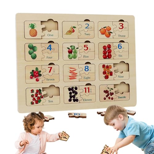 Holzpuzzle für Kleinkinder, Obstpuzzle für Kleinkinder | Puzzletafel aus Holz in farbenfroher Form und Zahlenabstimmung, Puzzlespielzeug, Vorschulspiel für Bildungspuzzles Holzpuzzle für Kleinkinder, Obstpuzzle für Kleinkinder | Puzzletafel aus Holz in farbenfroher Form und Zahlenabstimmung, Puzzlespielzeug, Vorschulspiel für Bildungspuzzles von Generic