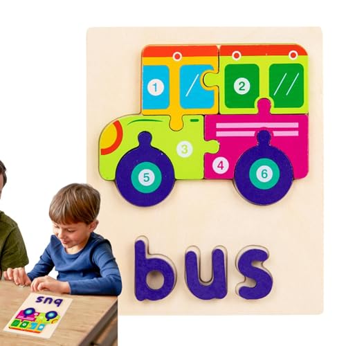 Holzpuzzle für Kleinkinder – Lernpuzzle, Bretter, Spielzeug, Wort- und Formenpuzzles für Kleinkinder, frühes Lernspielzeug für Mädchen und GA Holzpuzzle für Kleinkinder – Lernpuzzle, Bretter, Spielzeug, Wort- und Formenpuzzles für Kleinkinder, frühes Lernspielzeug für Mädchen und GA von Generic