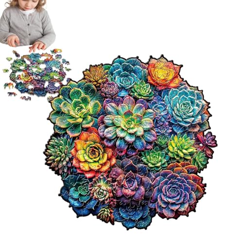 Holzpuzzle mit Blumen - Spielzeug zum Zusammenbauen von Blumen | Sukkulenten Kunstpuzzle Familienspiel Kinder entwickeln denkendes Spielzeug Holzpuzzle mit Blumen - Spielzeug zum Zusammenbauen von Blumen | Sukkulenten Kunstpuzzle Familienspiel Kinder entwickeln denkendes Spielzeug von Generic