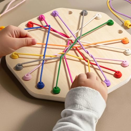 Holzseil Puzzle - Interaktives Twisted Rope Logikspiel | Anspruchsvolles Entschlüsselungsspiel mit robuster Verarbeitung, pädagogisches Brettspiel für Kinder Erwachsene Eltern Kind Training Gehirn Kon von Generic