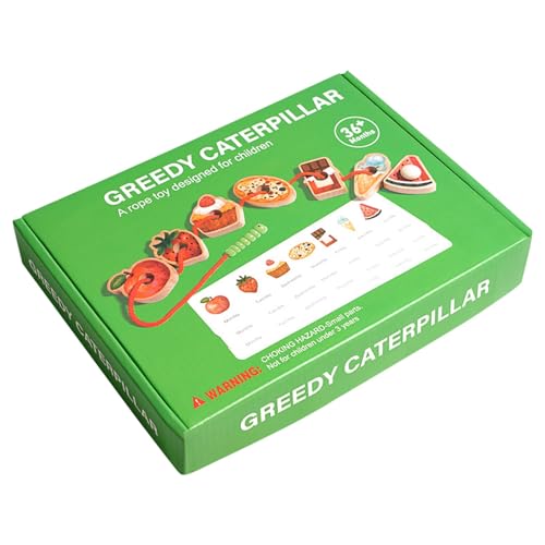 Holzseilspielzeug, Obst- und Gemüse-Fädelperlenspiel, Feinmotorik-Bauernhofspielzeug, geeignet für Kinder ab 3 Jahren Vzm440 (Green, 24.5 * 18 * 4cm) von Generic