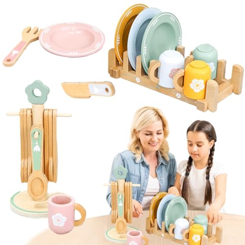 Holzspielküchenset - Realistisches Kleinkindkochspielzeug für Mädchen | Robum Kinderküchen -Spielset mit Accessoires für das vorgetäuschte Spiel frühes Lernen Holzspielküchenset - Realistisches Kleinkindkochspielzeug für Mädchen | Robum Kinderküchen -Spielset mit Accessoires für das vorgetäuschte Spiel frühes Lernen von Generic