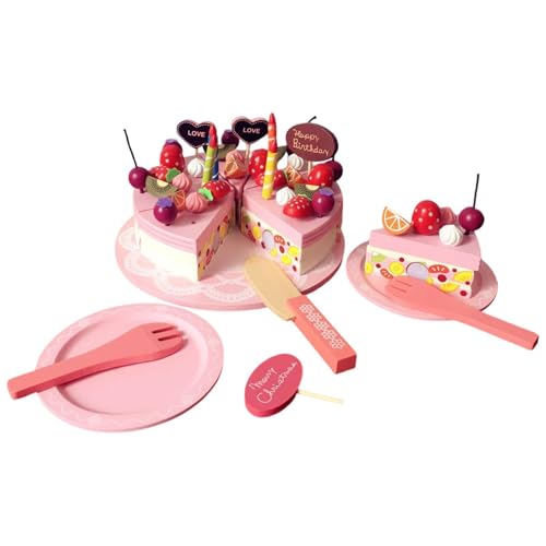 Holzspielzeug – Essensspielzeug, Spielzeug zum Schneiden von Kuchen für Geburtstagsparty | Küchenset Simulationsset mit langem Schneiden von Lebensmitteln Holzspielzeug – Essensspielzeug, Spielzeug zum Schneiden von Kuchen für Geburtstagsparty | Küchenset Simulationsset mit langem Schneiden von Lebensmitteln von Generic