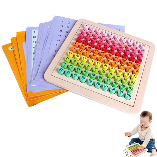 Holzspielzeug Hundert Board,1-100 Hölzerne Montessoris Math Hund Board - Nummerntafel Für 3-12-jährige , Zählt Bis 100 Für Kindergarten, Mathematik von Generic
