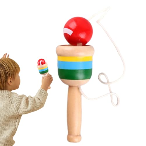 Holzwerfer und Ball, klassisches Holzwerfspiel für Kinder, handgefertigtes Spielzeug für heißes Spiel, Geschicklichkeitsspiel, lustige Gartenaktivität, von Generic