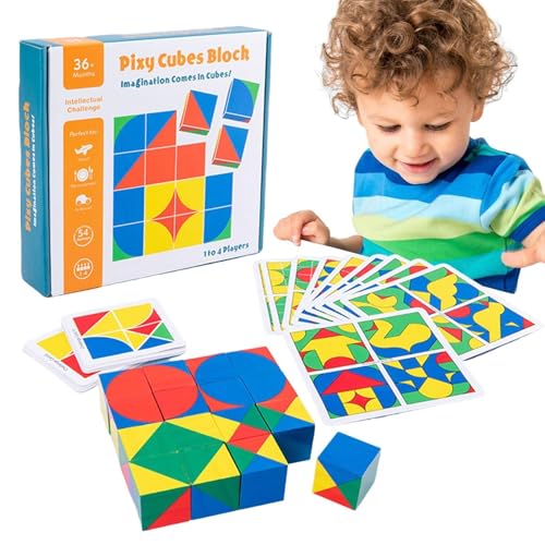 Holzwürfel-Puzzle, Würfel-Block-Puzzle, sensorisches Puzzle-Bauspiel, Lernspielzeug für frühes Lernen für Jungen, Mädchen, Kleinkinder Holzwürfel-Puzzle, Würfel-Block-Puzzle, sensorisches Puzzle-Bauspiel, Lernspielzeug für frühes Lernen für Jungen, Mädchen, Kleinkinder von Generic