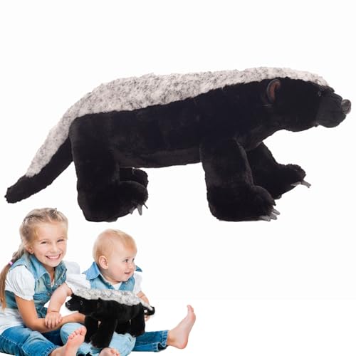 Honigdachs-Plüschtier – Realistischer Schwarzdachs, Weich Und Robust, Einzigartiges, Lehrreiches Afrika-Plüschtier, Tiermodell Für Kinder Und Erwachsene, Ideal Zum Dekorieren Und Kuscheln. von Generic
