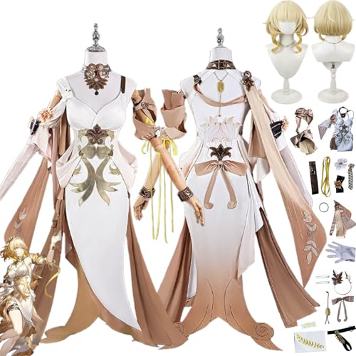 Honkai Star Rail Aglaea Cosplay Kostüm Outfit Spiel Charakter Feixiao Uniform Komplettes Set Halloween Party Karneval Dress Up Anzug mit Perücke Kopfschmuck für Frauen von Generic